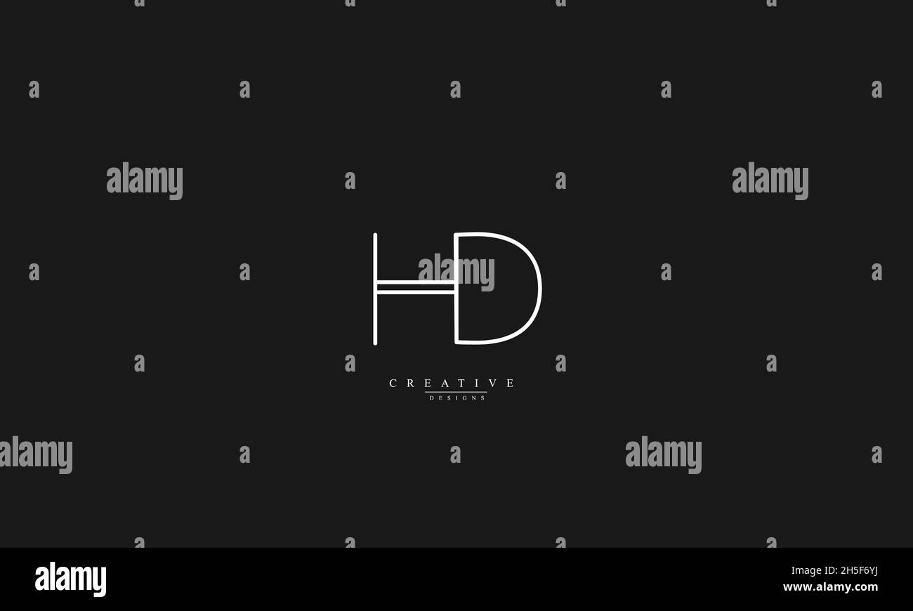 Buchstabenbuchstaben Initialen Monogramm-Logo HD DH H D Stock Vektor