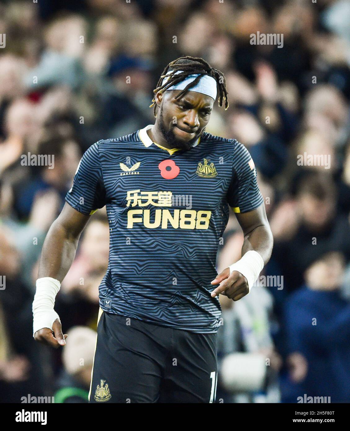 Allan Saint-Maximin von Newcastle während des Premier League-Spiels zwischen Brighton & Hove Albion und Newcastle United im Amex Stadium , Brighton , Großbritannien - 6. November 2021 Photo Simon Dack / Tele Images. - Nur redaktionelle Verwendung. Kein Merchandising. Für Fußballbilder gelten Einschränkungen für FA und Premier League. Keine Nutzung von Internet/Mobilgeräten ohne FAPL-Lizenz. Weitere Informationen erhalten Sie von Football Dataco Stockfoto