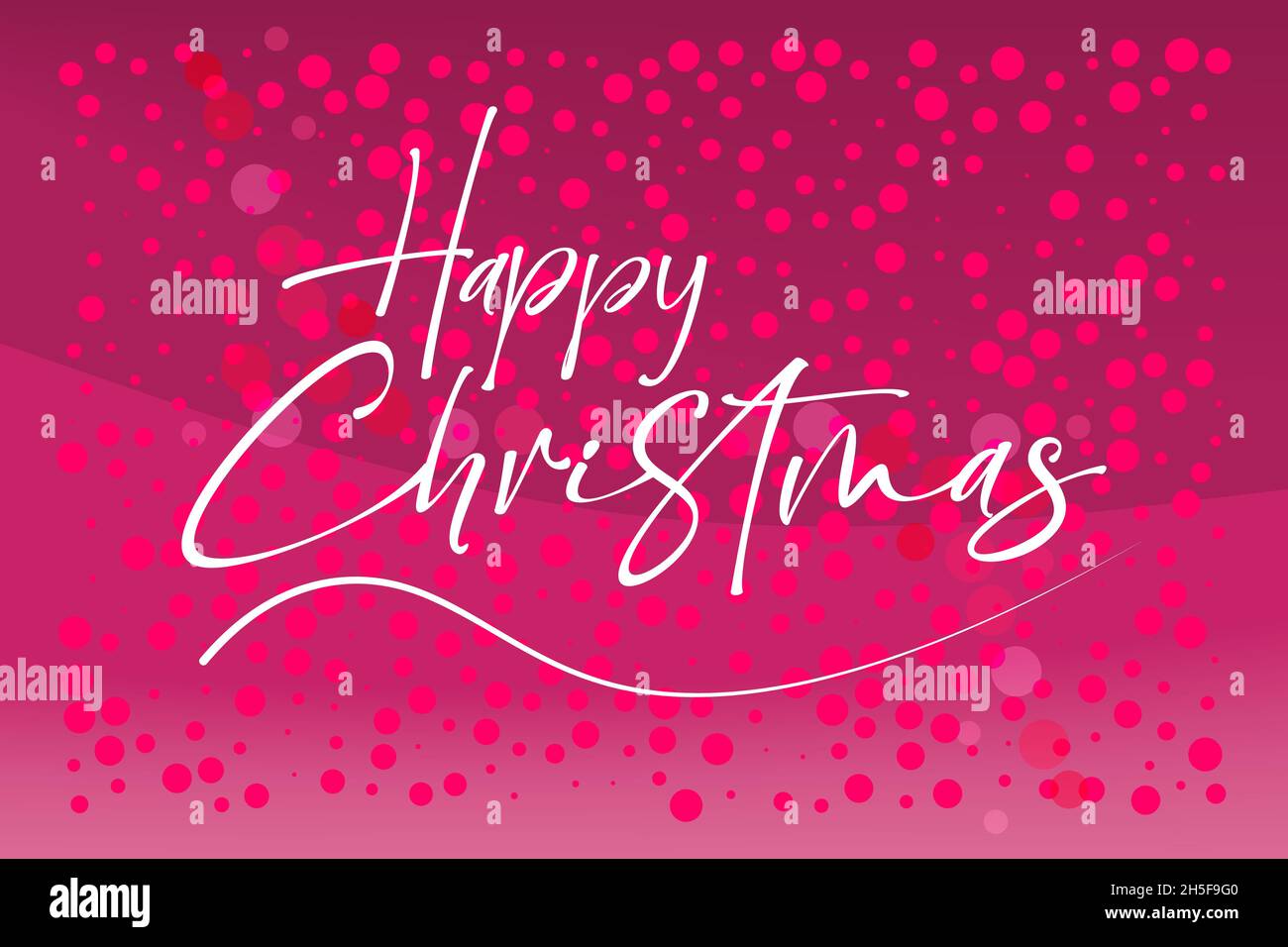 Frohe Weihnachten - handgeschriebener Schriftzug auf einem festlichen rosa Hintergrund modernes Vektor-/EPS-Design für Karte, Poster, Banner, Label etc Stock Vektor