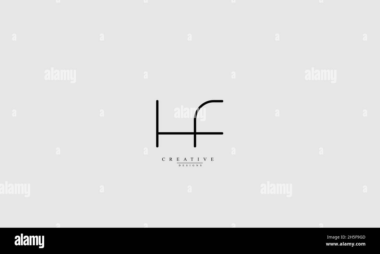 Buchstabenbuchstaben Initialen Monogramm-Logo HF FH H F Stock Vektor