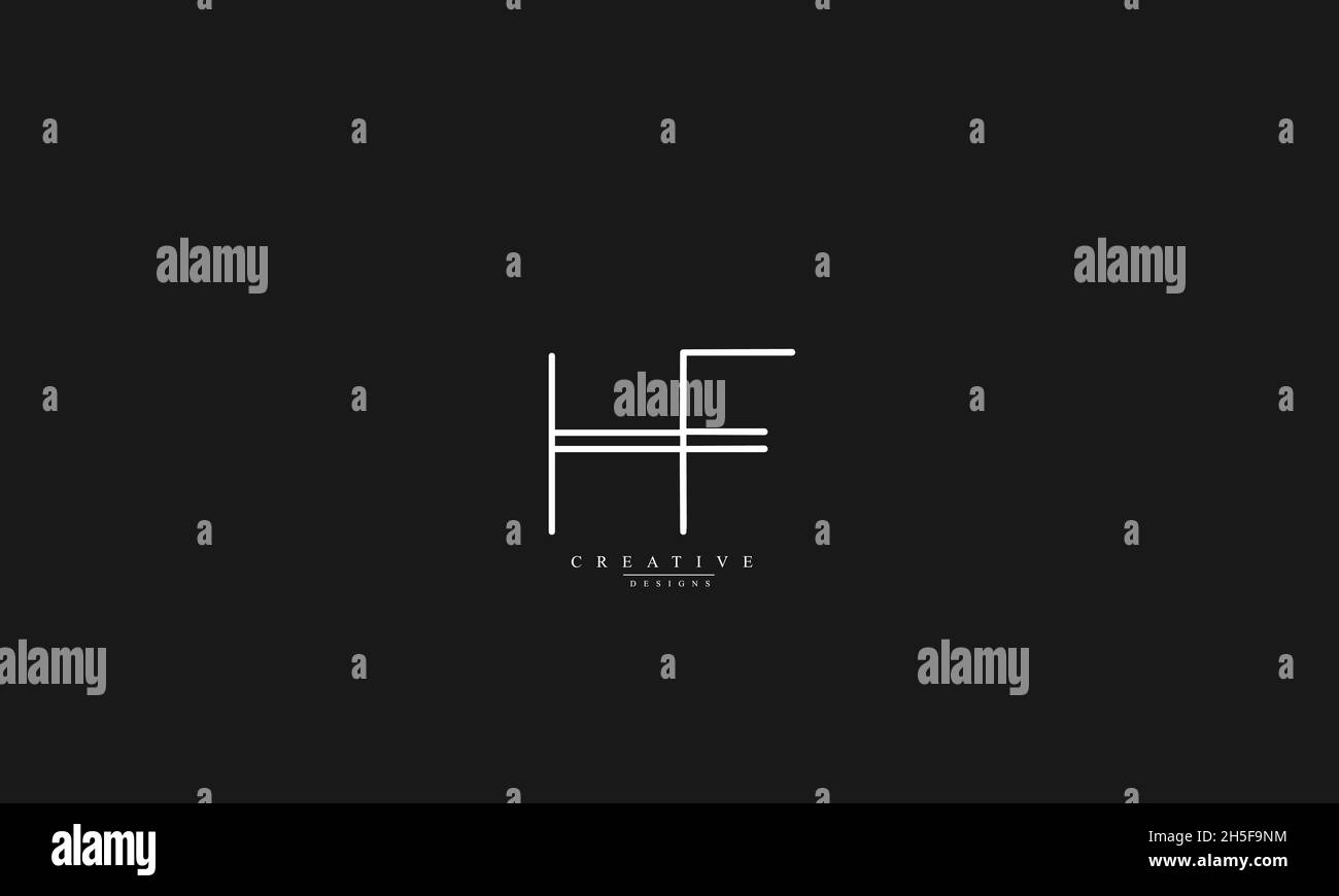 Buchstabenbuchstaben Initialen Monogramm-Logo HF FH H F Stock Vektor