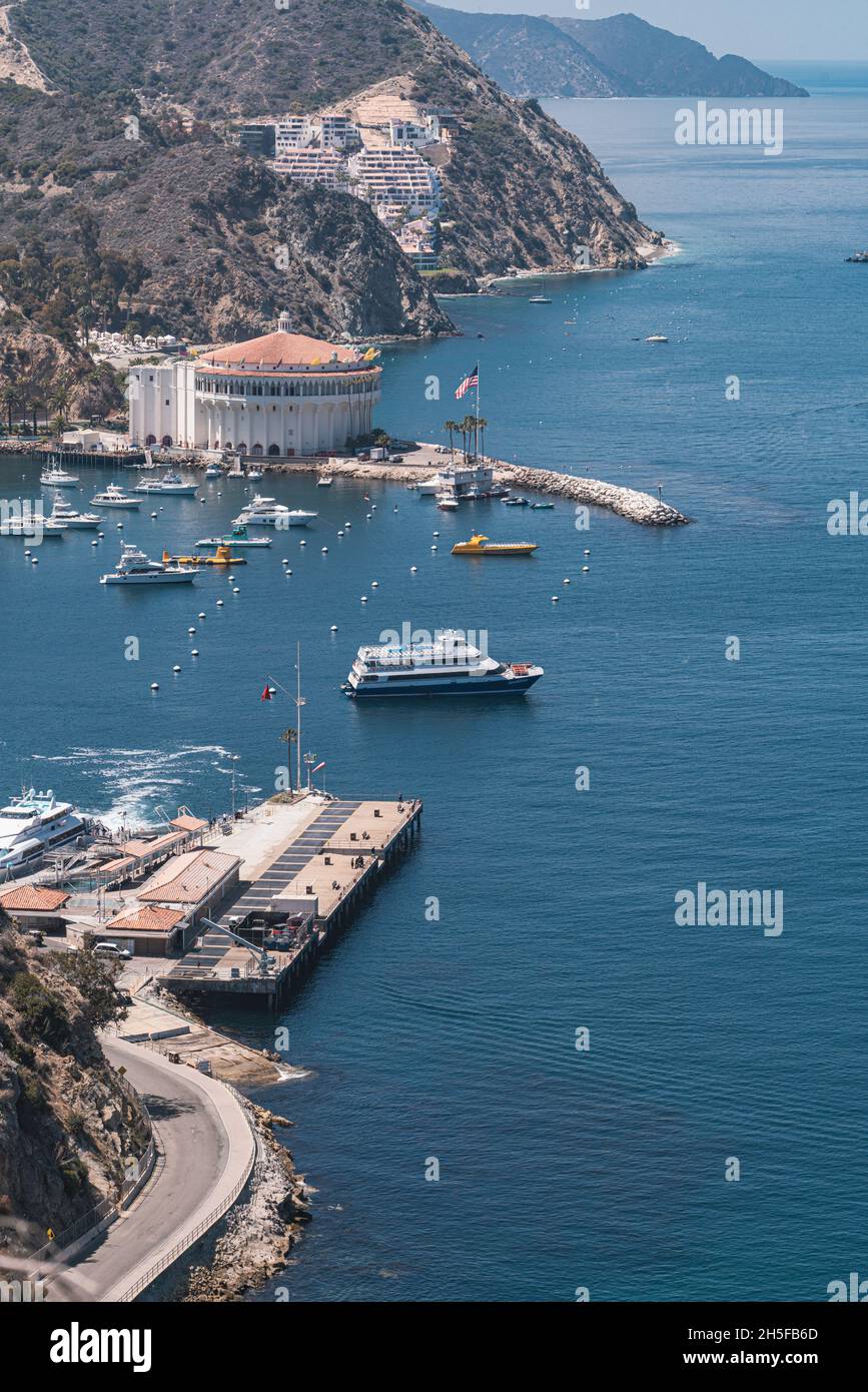 High-Angle-Aufnahme des Avalon Casinos in Avalon, USA Stockfoto