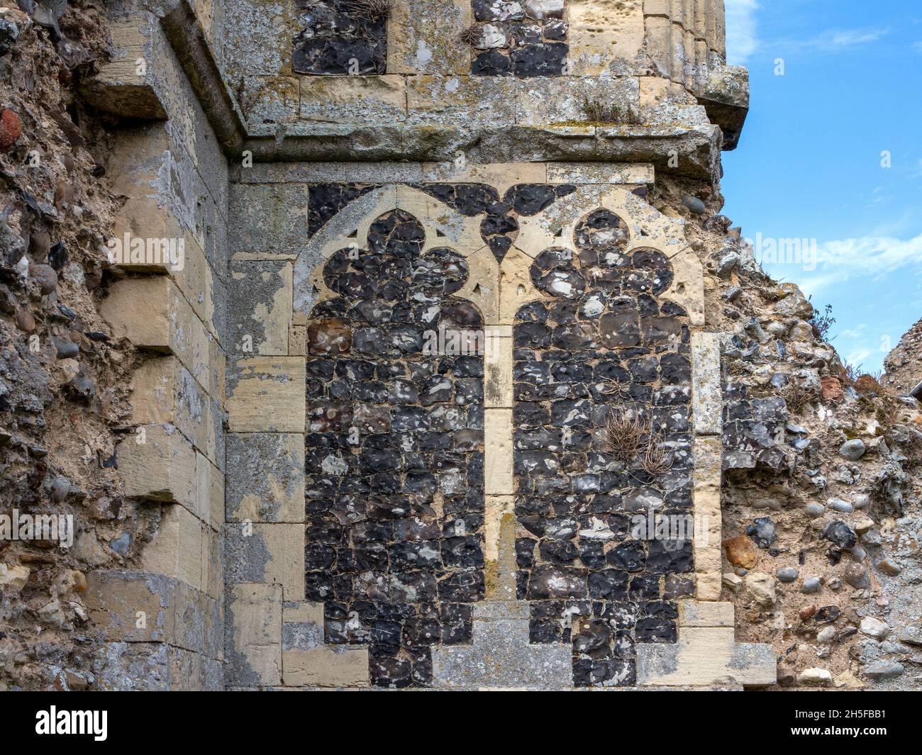 Details der Ruinen der Abtei Leiston in Leiston in Suffolk, Großbritannien Stockfoto