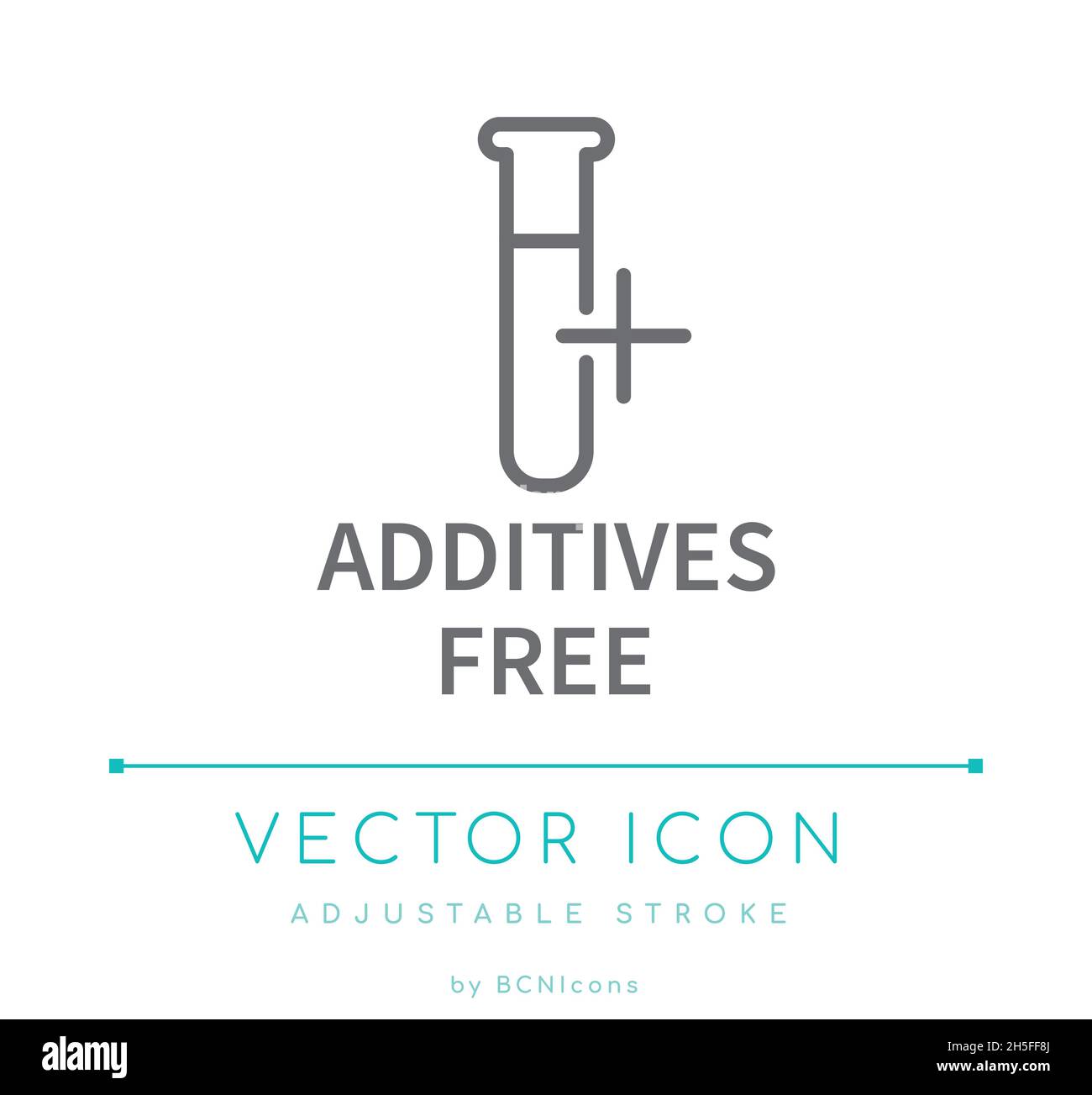 Symbol „Additives Free Line“. Keine Zusatzstoffe Cosmetic Vector Symbol. Stock Vektor