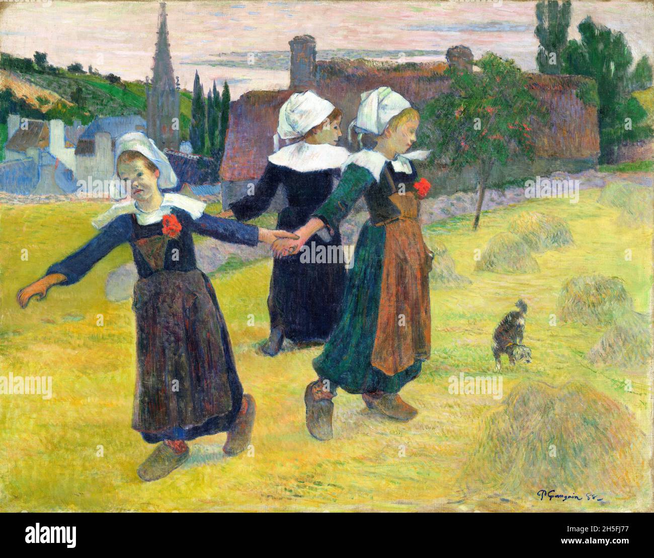 Breton Girls Dancing, Pont-Aven von Paul Gauguin (1848-1903), Öl auf Leinwand, 1888 Stockfoto