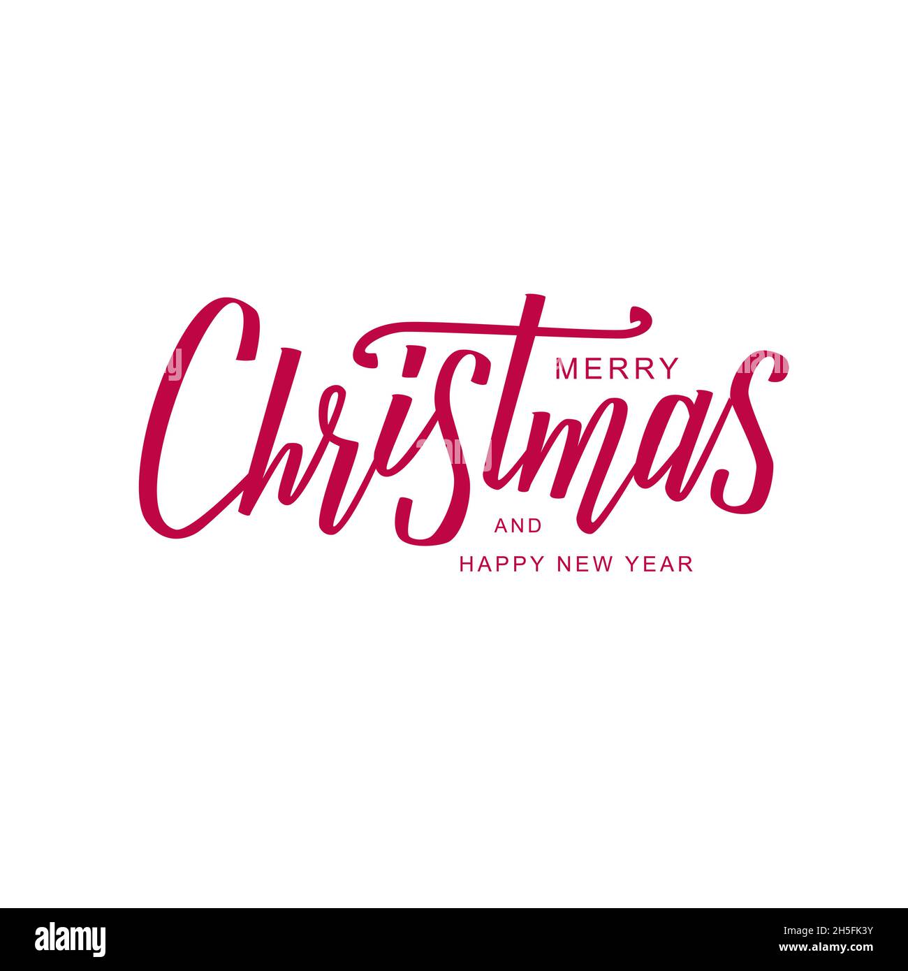 Fröhliche Weihnachten rot Hand Schriftzug Text. Stock Vektor