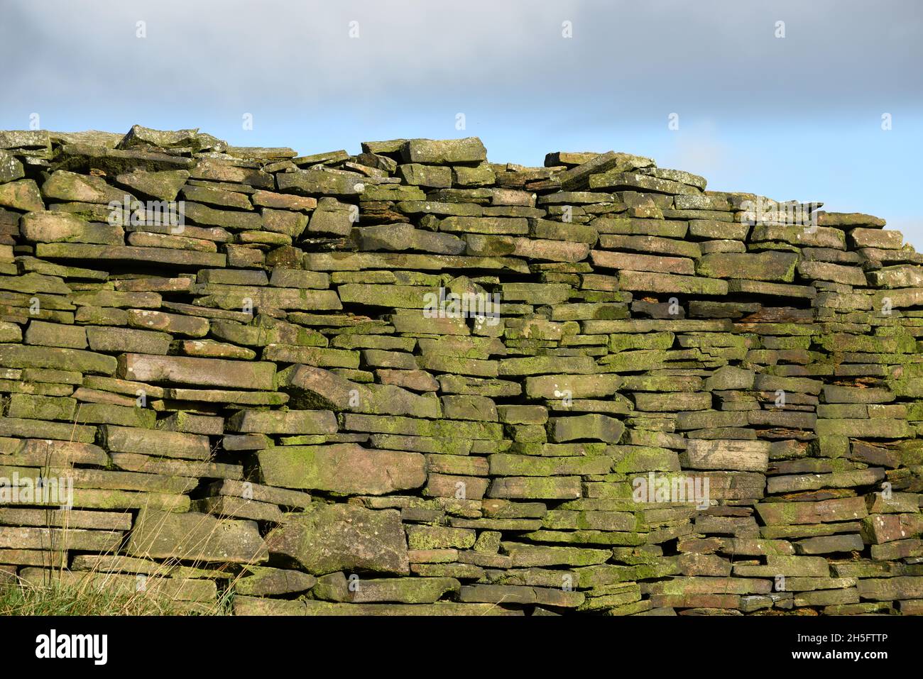 Trockensteinmauer an den Rossendale Moors, Lancashire, England, Großbritannien Stockfoto