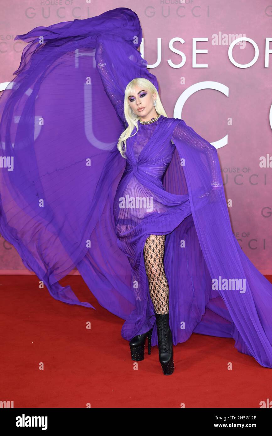 November 2021. London, Großbritannien. Lady Gaga bei der Ankunft am House of Gucci UK Premiere, Odeon Leicester Square. Quelle: Doug Peters/EMPICS/Alamy Live News Stockfoto