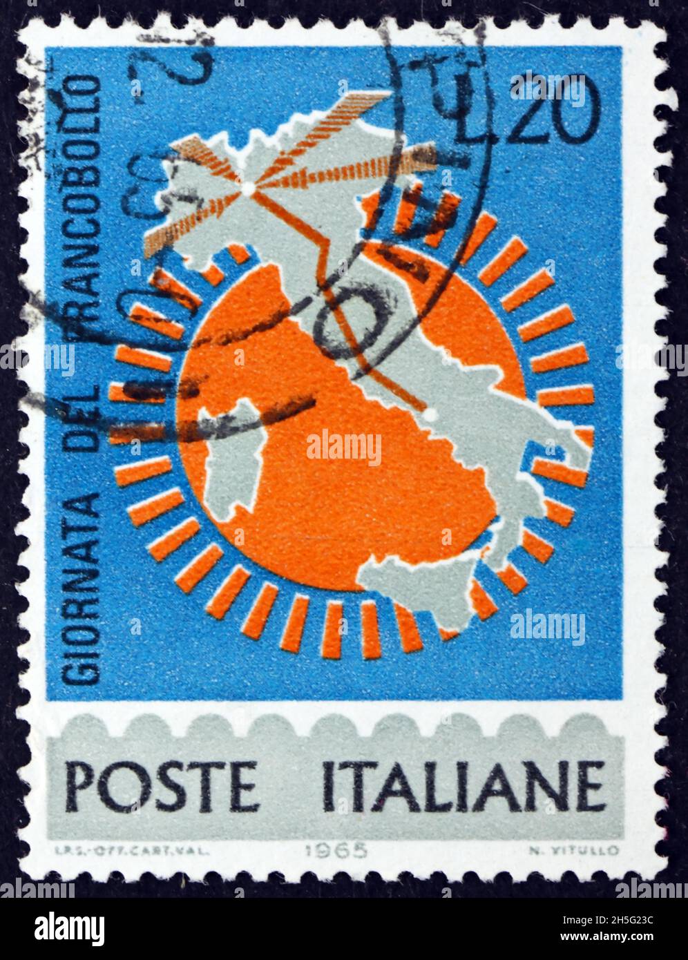 ITALIEN UM 1965 Eine in Italien gedruckte Briefmarke zeigt eine