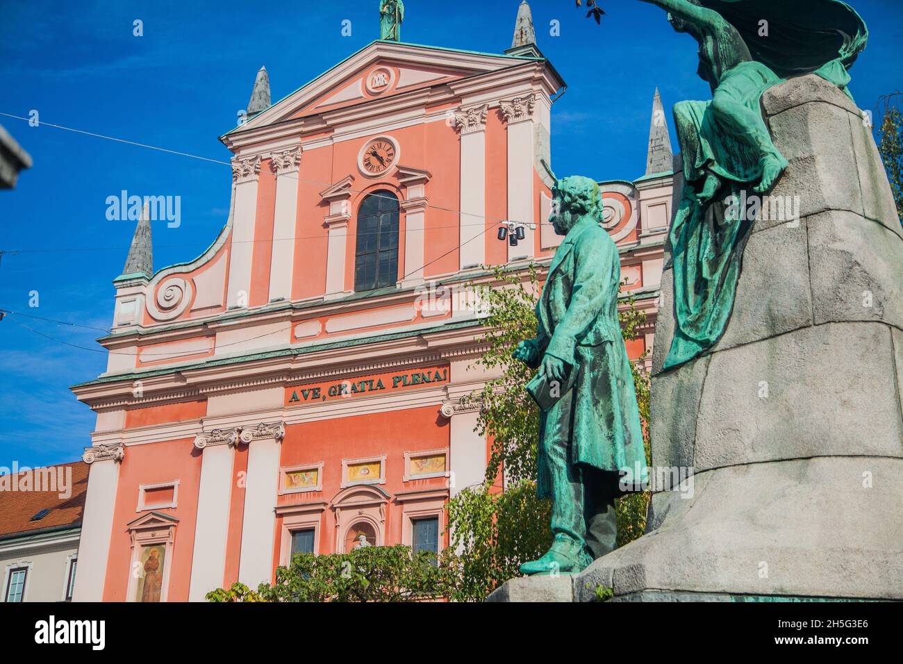 Franziskaner Kirche der Mariä Verkündigung in Ljubljana, Slowenien Stockfoto