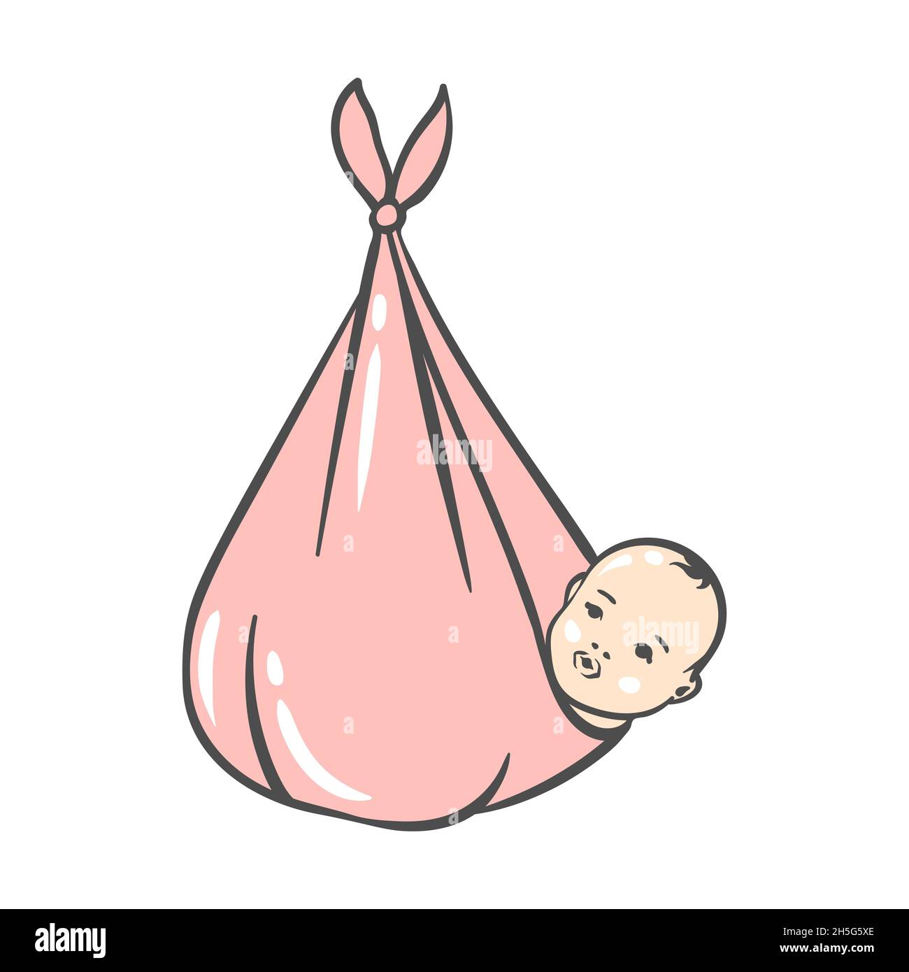 Illustration von neugeborenen Mädchen. Alles gute zum Geburtstag. Urlaub Baby Dusche simbol. Stock Vektor
