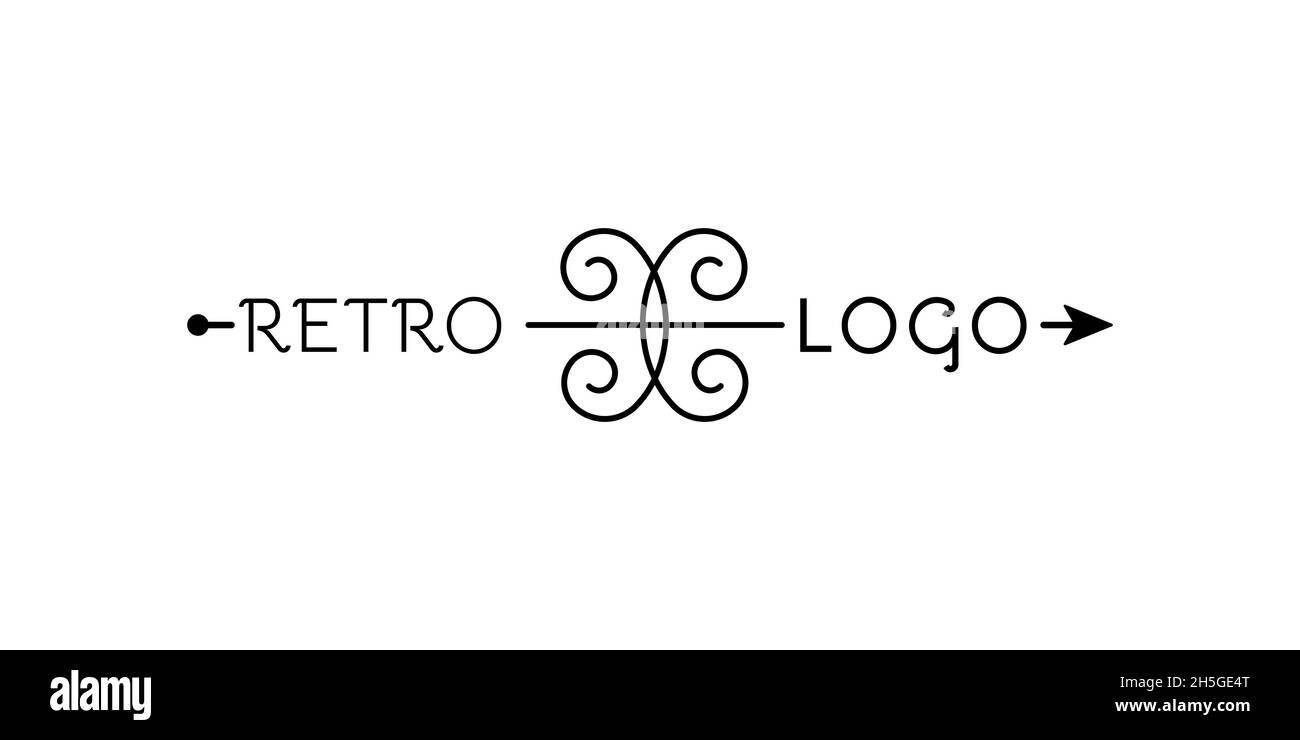 Retro-Logo. Symbol „Blühen“. Abstraktes Element für Vorlage. Vektorgrafik, flaches Design Stock Vektor