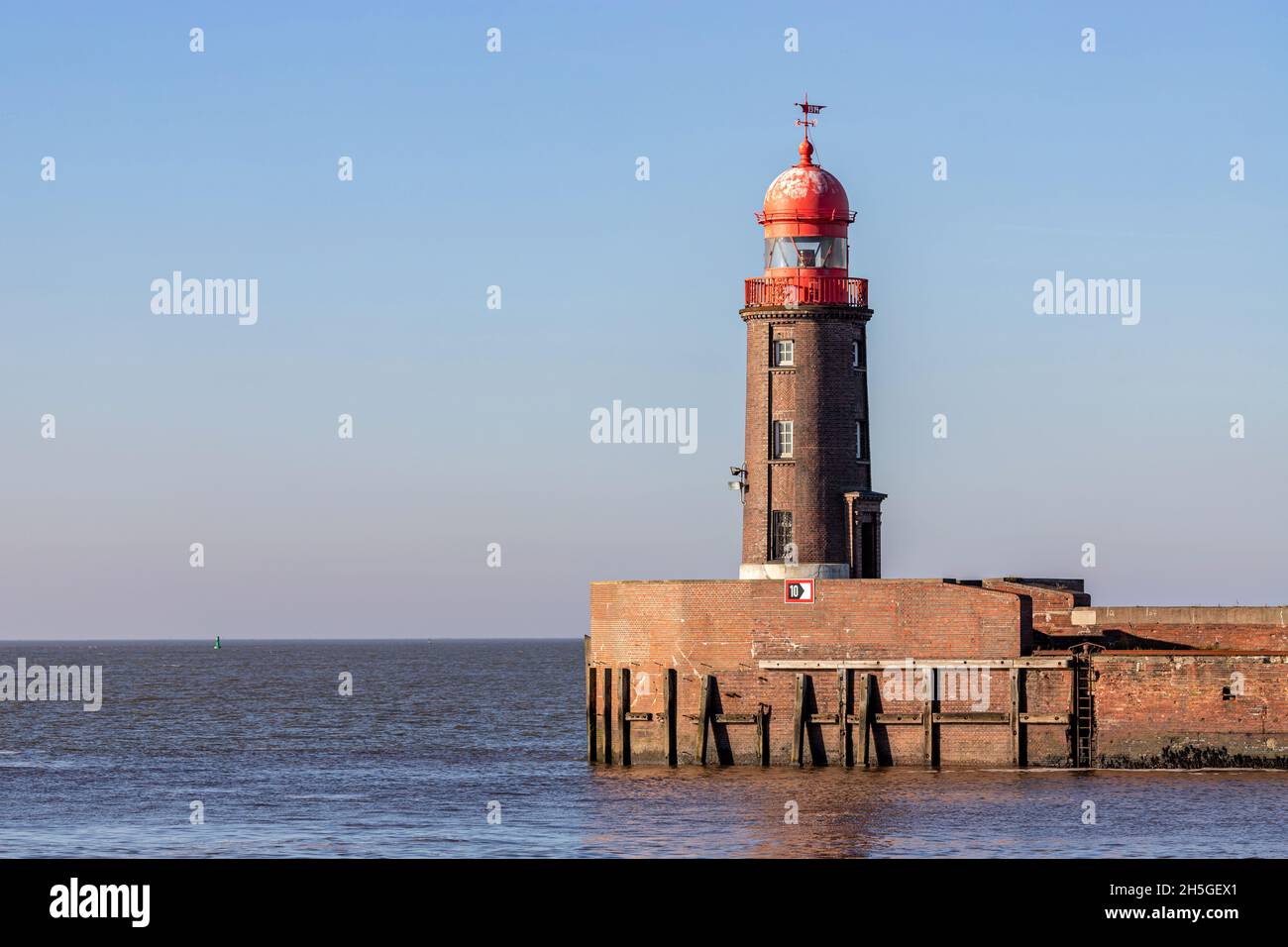 Geeste Mündung Wellenbrecher in Bremerhaven, Deutschland Stockfoto