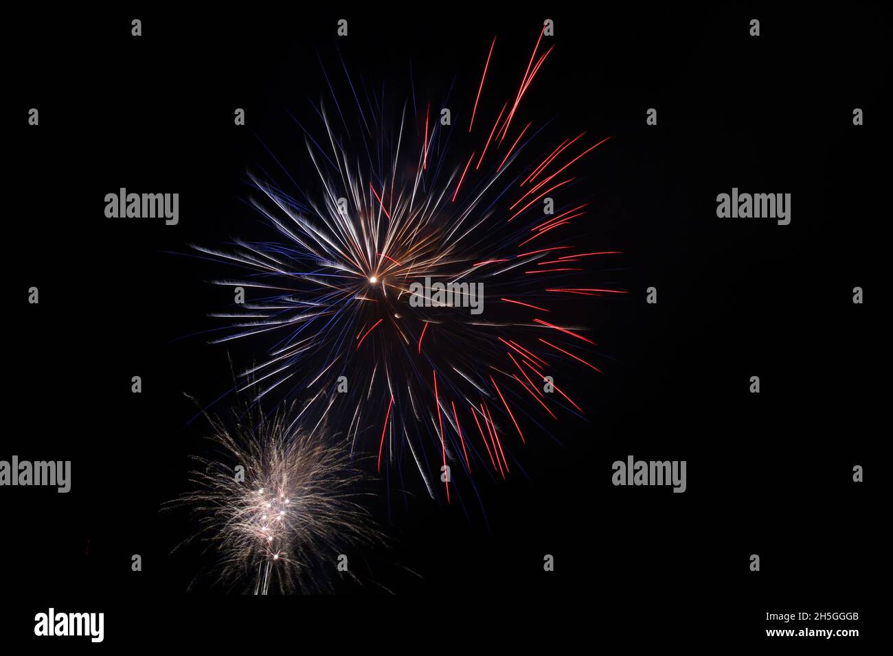 Feuerwerk Harlow Essex 2021 Stockfoto