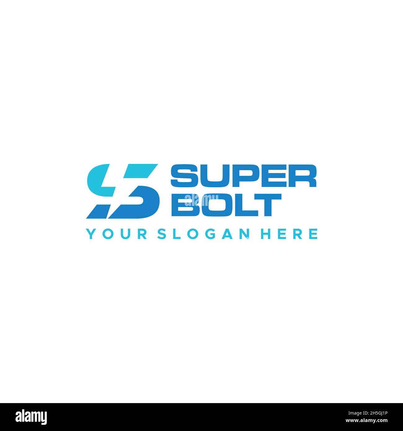 Flaches Buchstabenzeichen Initial S super Bolt Logo-Design Stock Vektor