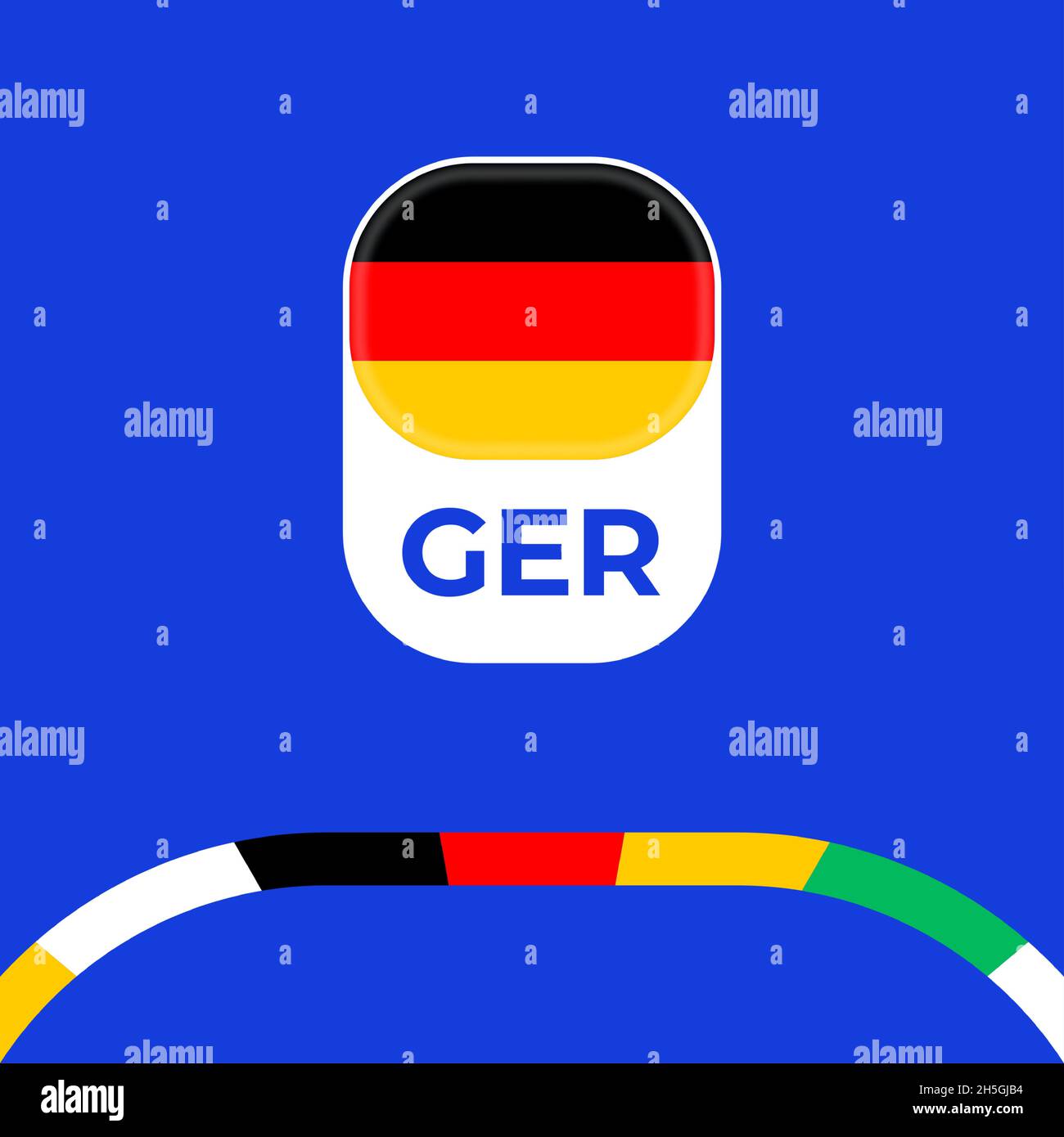 Deutschland 2024 Vektor-Flagge. Fußball 2024 Turnier Meisterschaft Endphase. Offizielle Meisterschaft blau Farbe und Stil mit Country Line Flagge. Stock Vektor