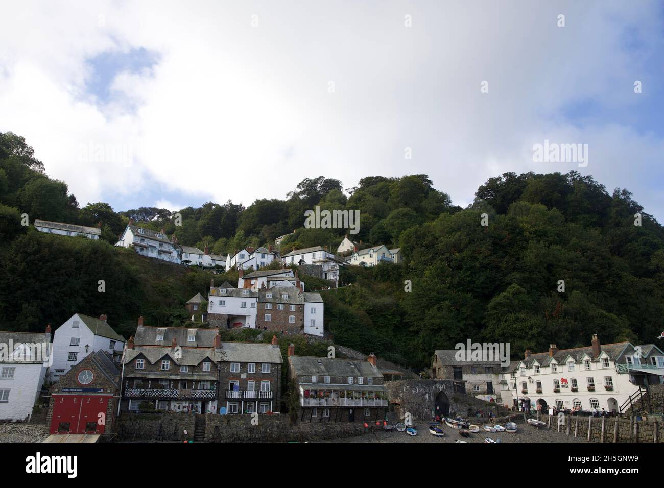 Clovelly, die historische Stadt in Devon Stockfoto