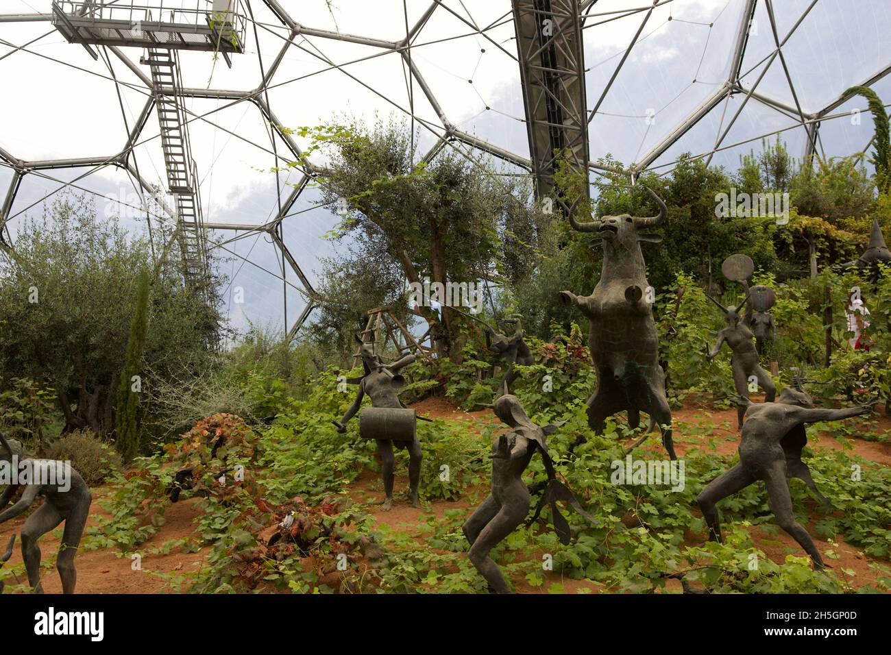 Metallskulptur im Eden Project Stockfoto