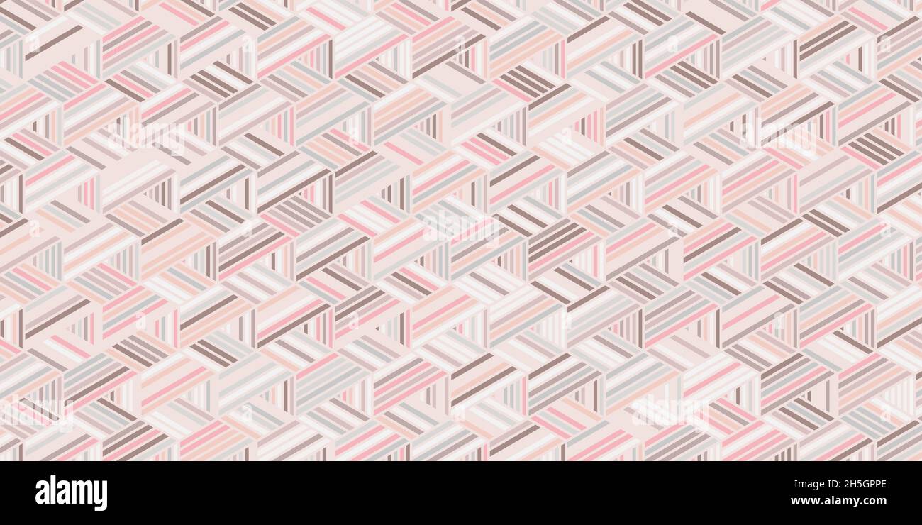 Geometrisches Muster rosa Hintergrund mit Streifen polygonal Form pastellfarben Stock Vektor