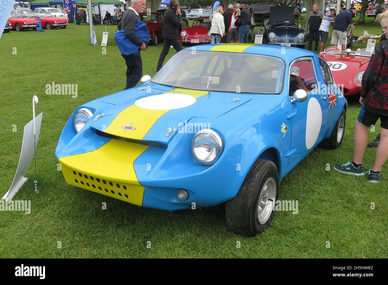 Mini Marcos auf der Brit Euro Car Show, Lloyd Elsmore Park, Pakuranga, Auckland, 11. April 2021 Stockfoto