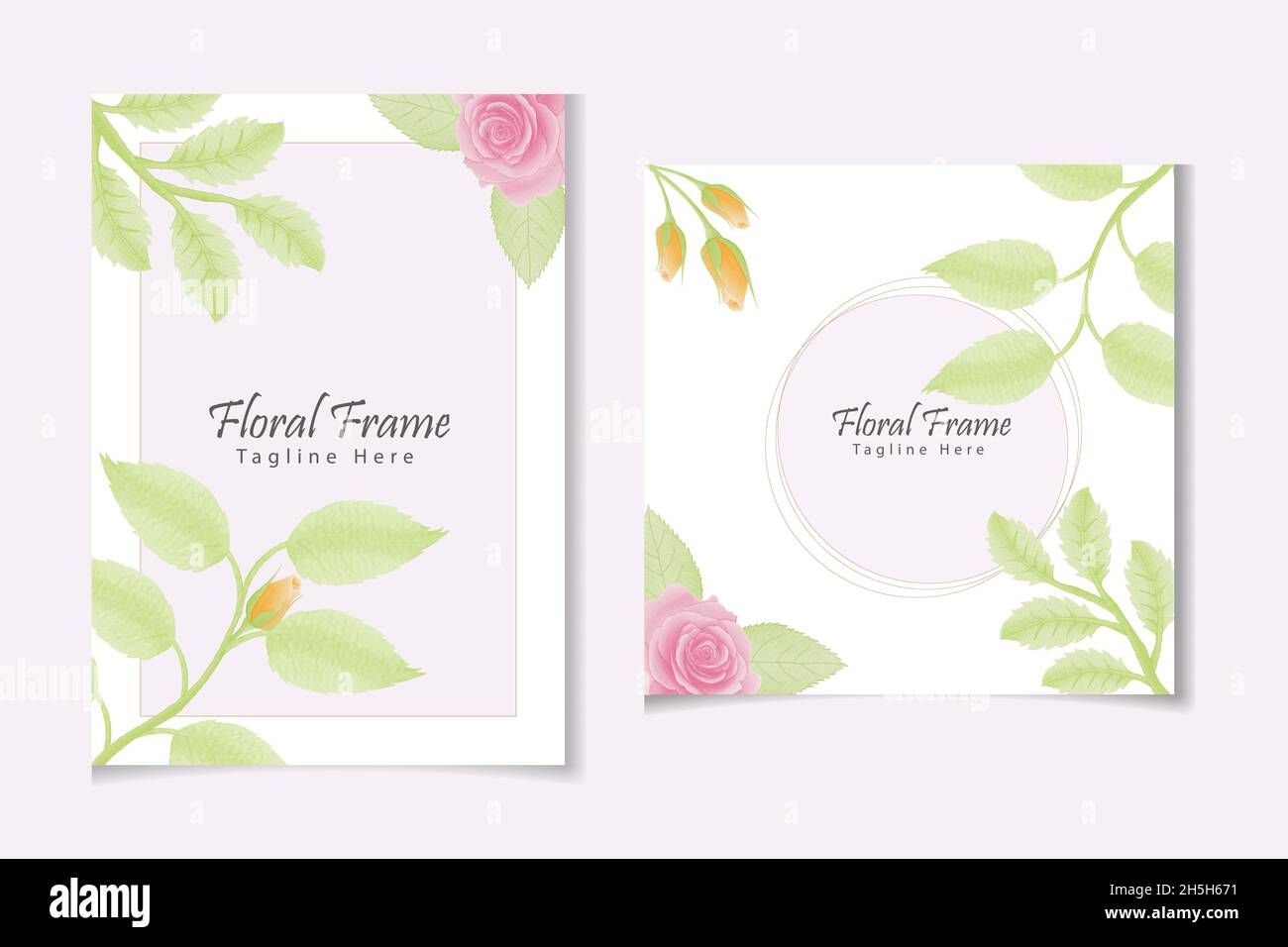 Aquarell natürliche Blume und verlassen Set-Design Stock Vektor