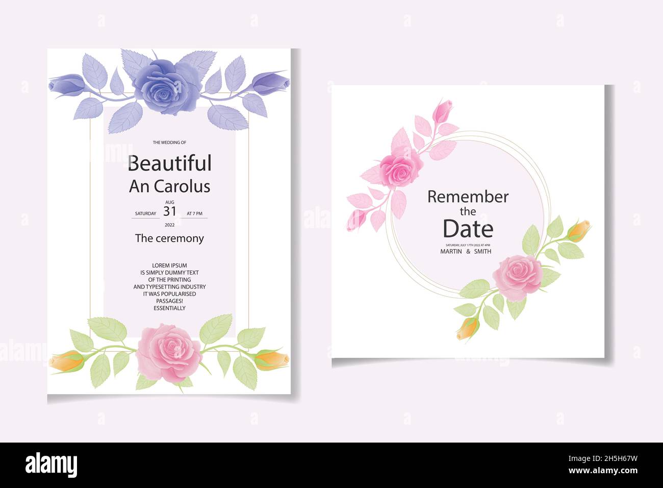 Aquarell natürliche Blume und verlassen Set-Design Stock Vektor