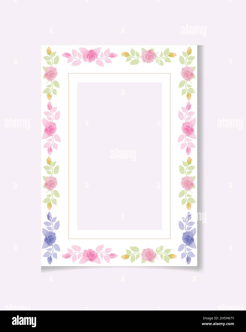 Aquarell natürliche Blume und verlassen Set-Design Stock Vektor