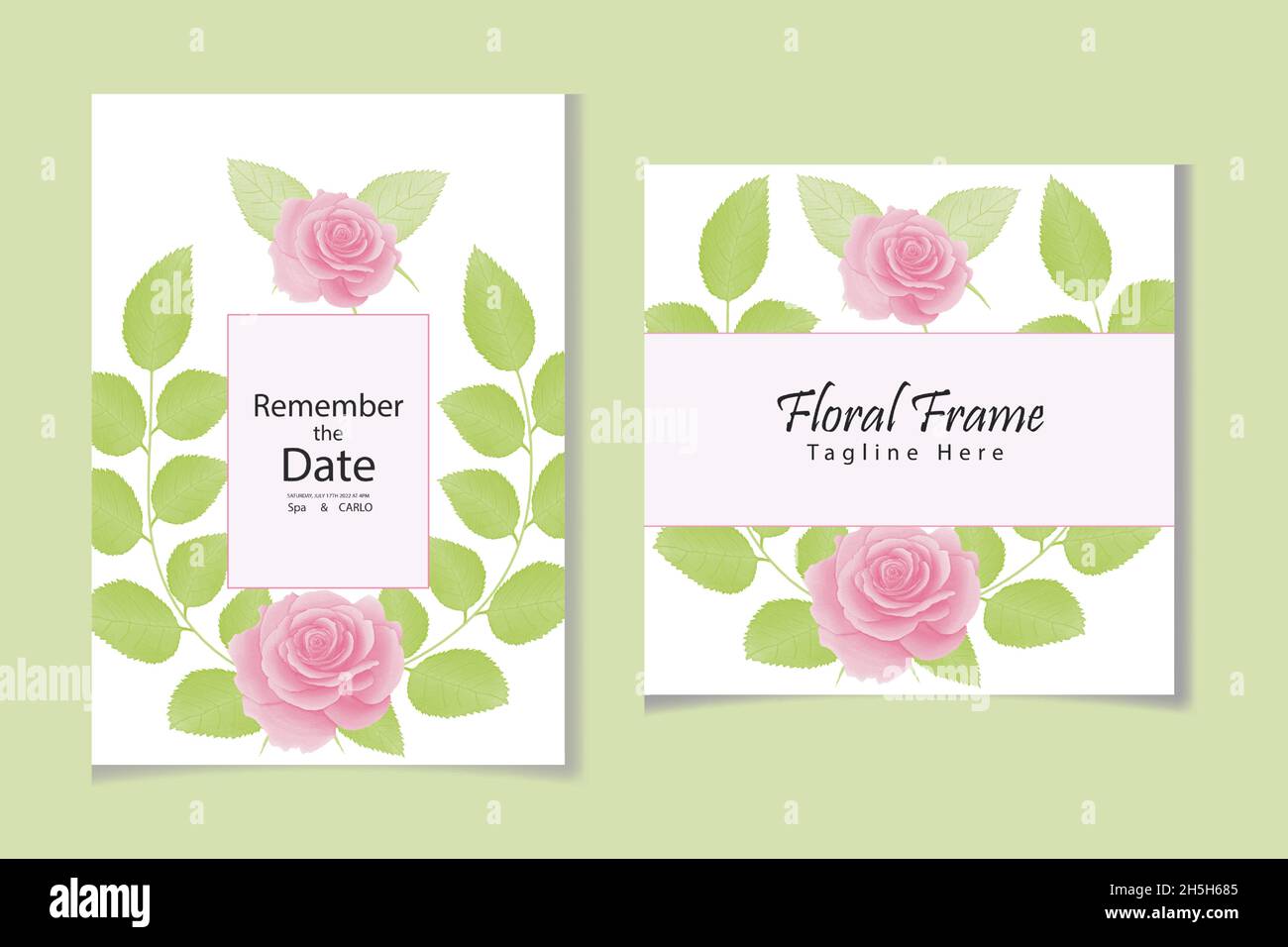 Aquarell natürliche Blume und verlassen Set-Design Stock Vektor