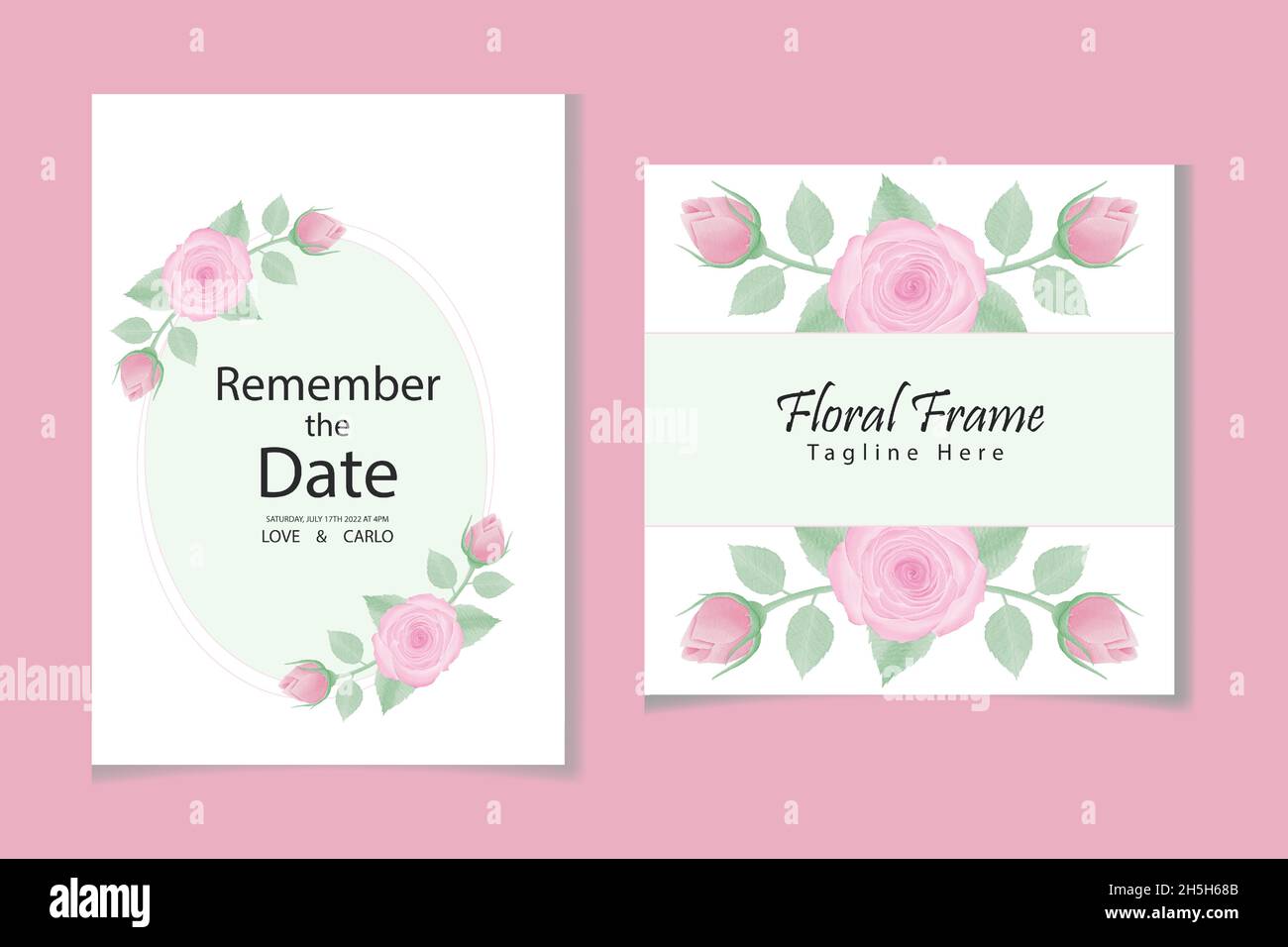 Aquarell natürliche Blume und verlassen Set-Design Stock Vektor