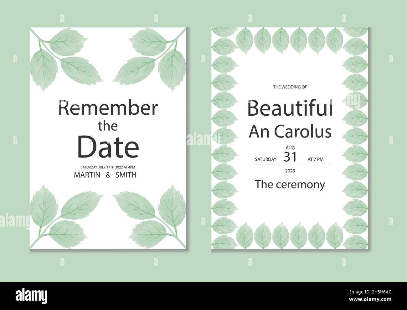 Aquarell Hand Zeichnung Blatt floralen Design Stock Vektor