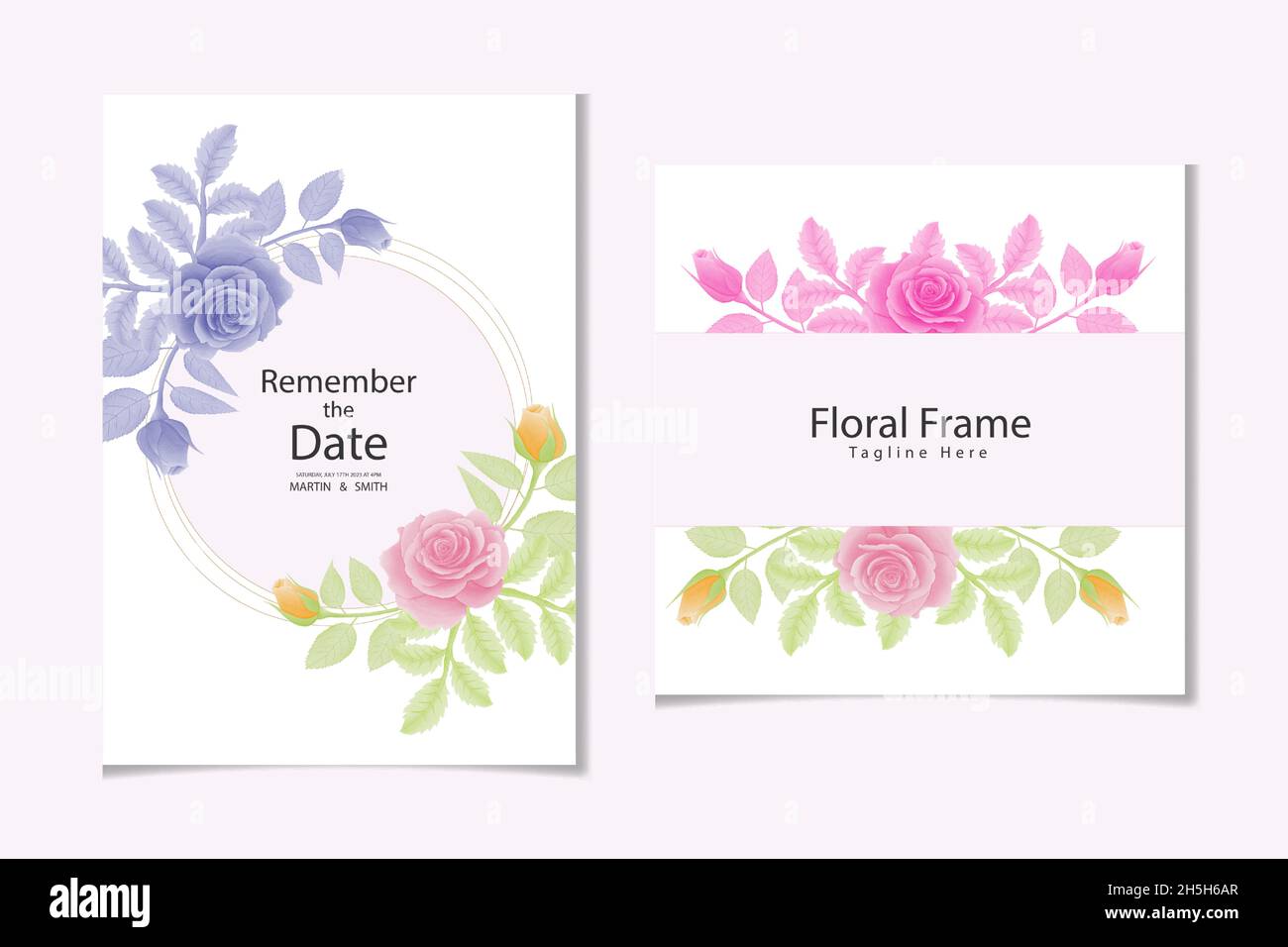 Aquarell natürliche Blume und verlassen Set-Design Stock Vektor