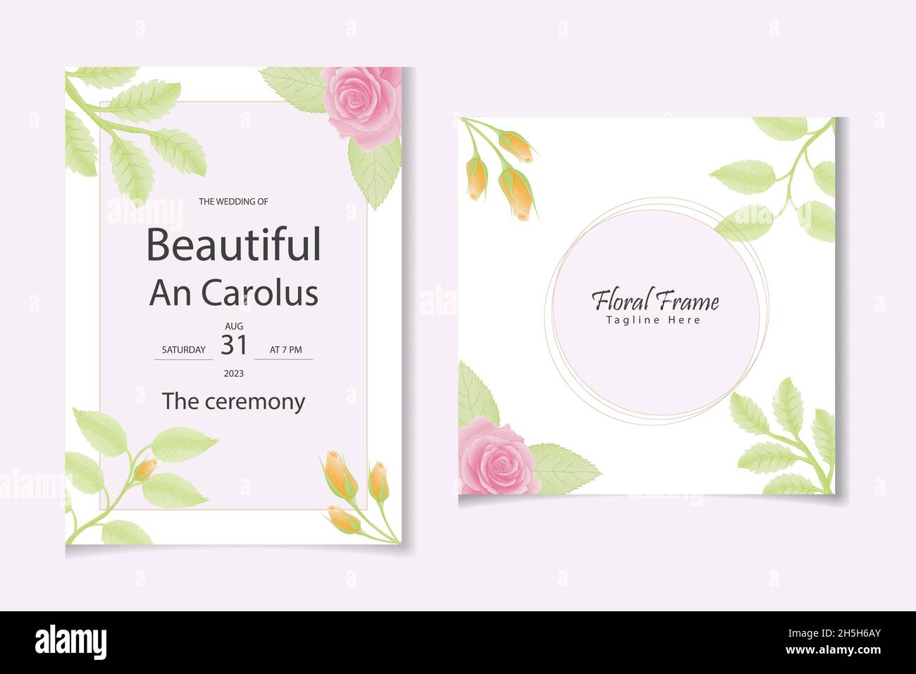 Aquarell natürliche Blume und verlassen Set-Design Stock Vektor