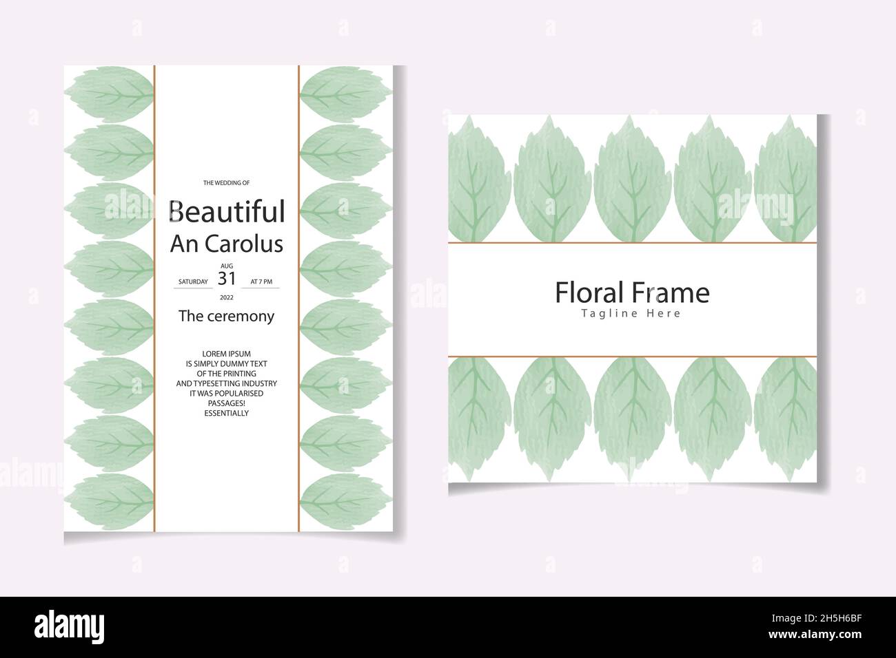 Aquarell Hand Zeichnung Blatt floralen Design Stock Vektor