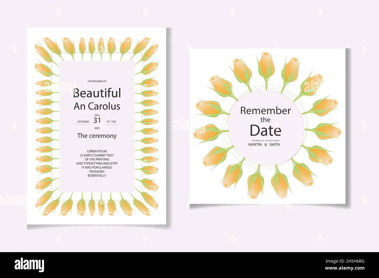 Aquarell natürliche Blume und verlassen Set-Design Stock Vektor