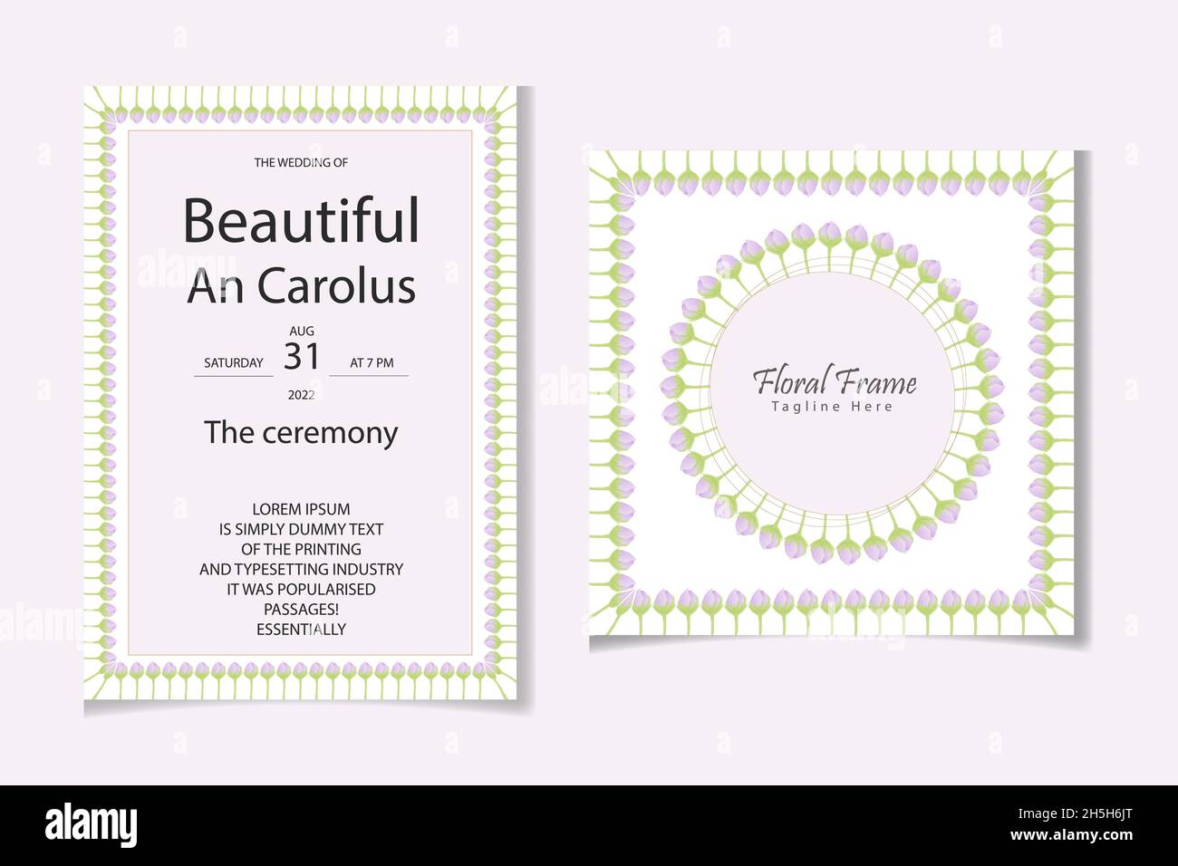 Aquarell natürliche Blume und verlassen Set-Design Stock Vektor