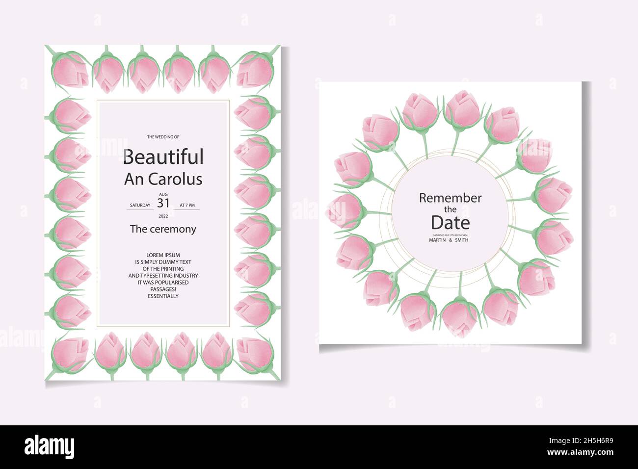 Aquarell natürliche Blume und verlassen Set-Design Stock Vektor