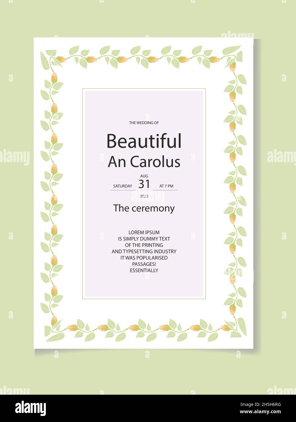 Aquarell natürlichen Kosmos Blume und verlassen Set-Design Stock Vektor