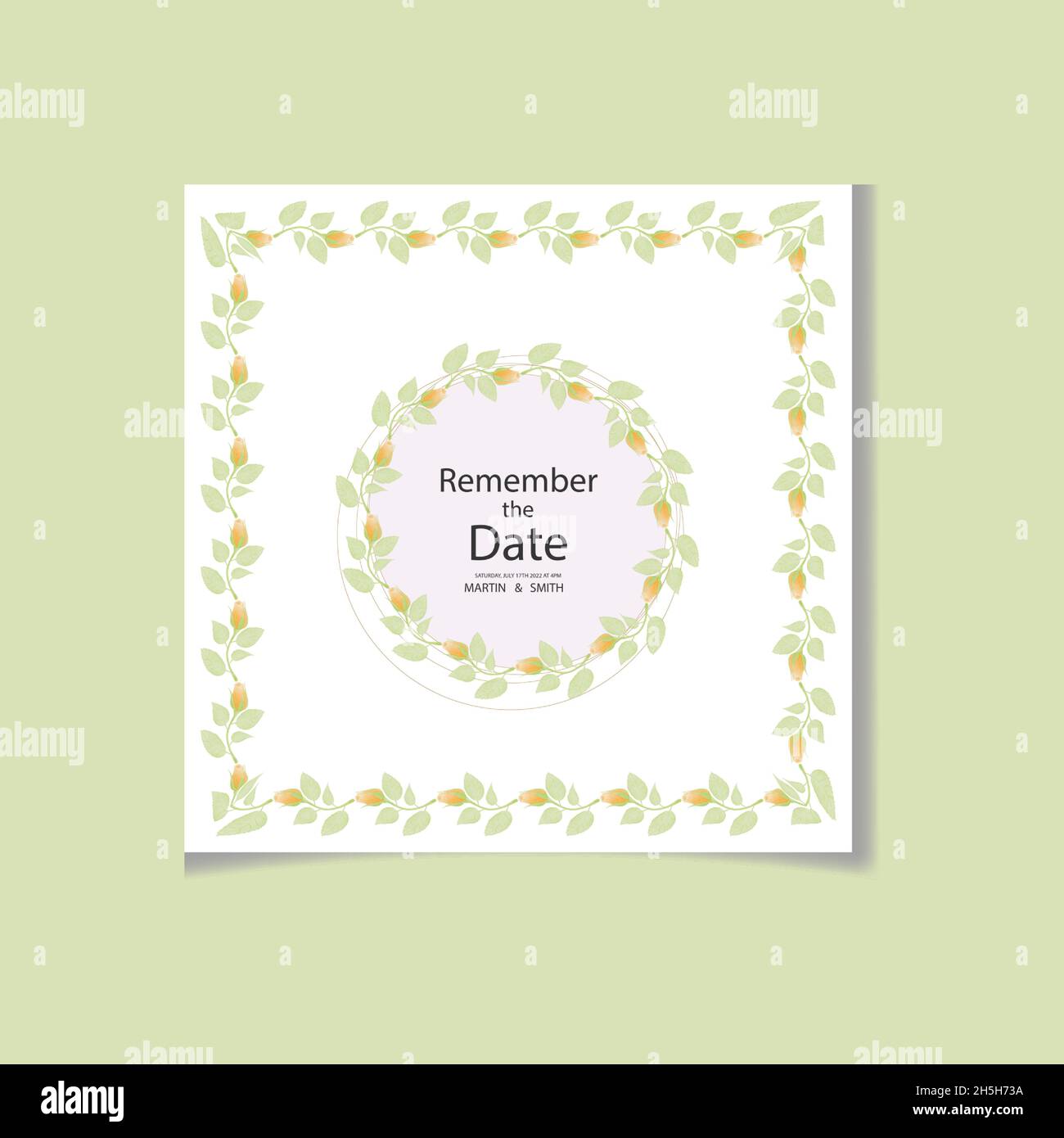 Aquarell natürlichen Kosmos Blume und verlassen Set-Design Stock Vektor