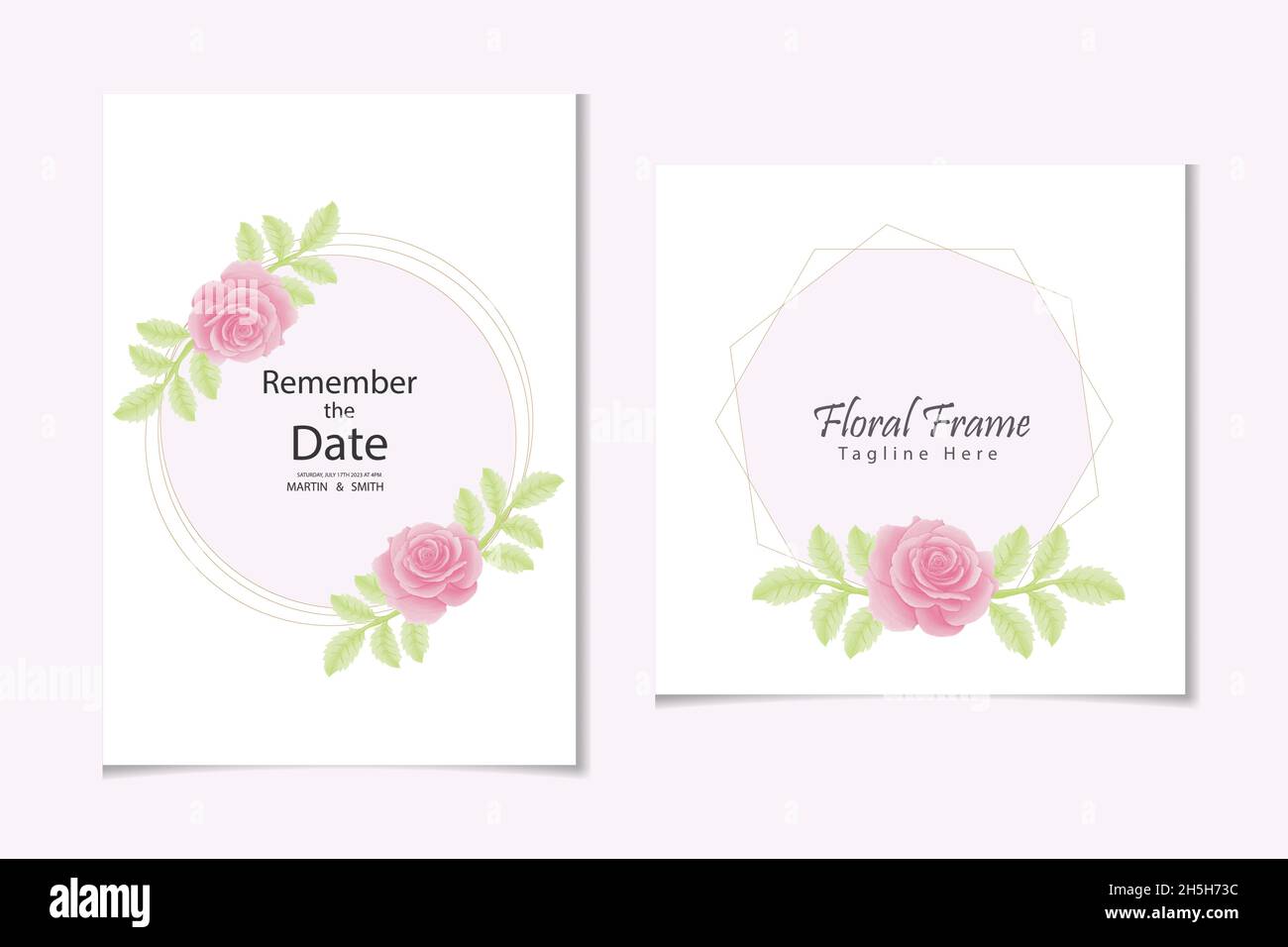 Aquarell natürliche Blume und verlassen Set-Design Stock Vektor