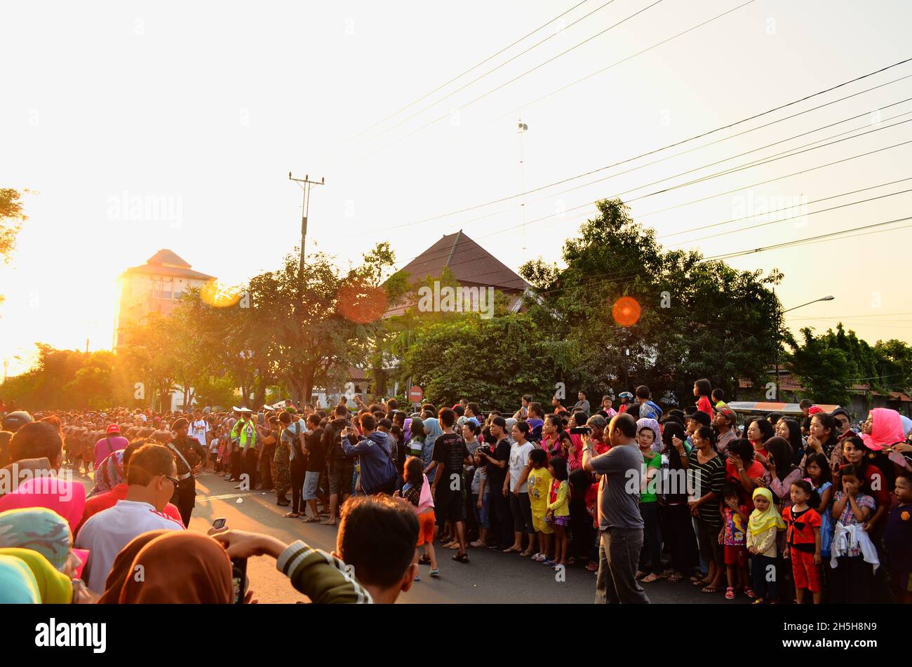 Solo Batik Karneval Veranstaltung auf Jalan Slamet Riyadi, Solo, Central Java, Indonesien. Stockfoto