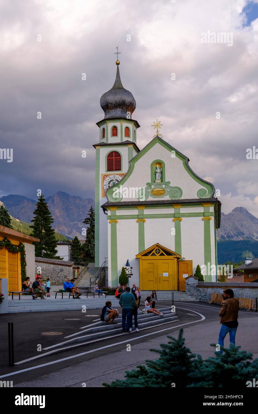 St. Kassian, Gadertal, Ladinien, Dolomiten, Südtirol, Italien Stockfoto