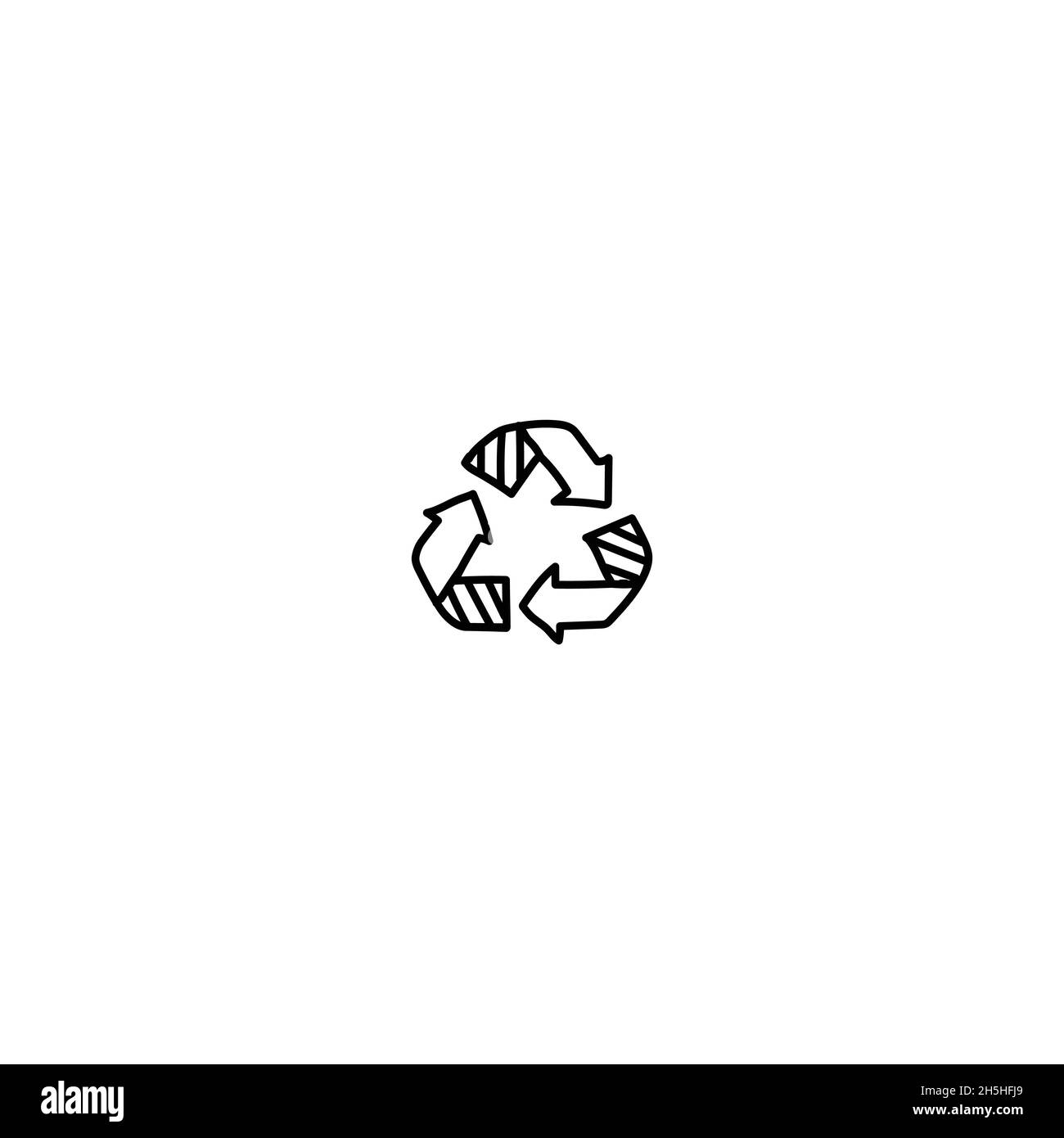 Handgezeichnetes Eco-Zeichen-Symbol für Doodle-Illustration. Skizzieren Sie handgezeichnete eco, umweltfreundliche Artikel Vektor-Symbol-Illustrationen isoliert auf weißem Hintergrund. Stock Vektor