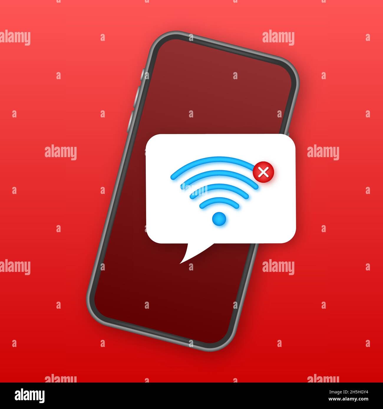 Keine Internetverbindung auf dem Smartphone gefunden. Wireless-Verbindung Unterbrochen. Kein WiFi. Vektorgrafik. Stock Vektor