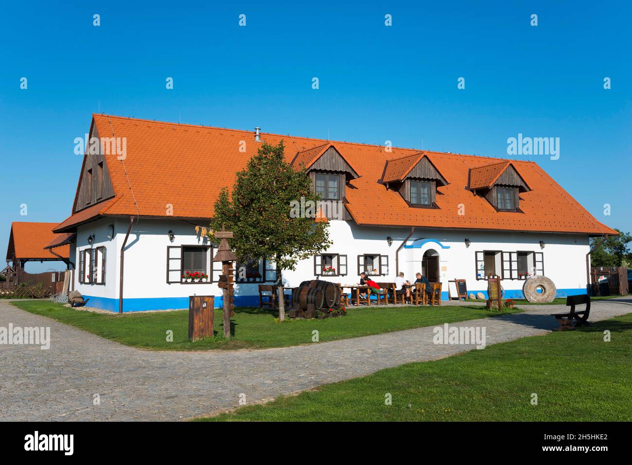 Museum mit slowakischem Dorf aus dem 19. Jahrhundert, Bukovany, Kyjov, Südmährische Region, Tschechische Republik Stockfoto