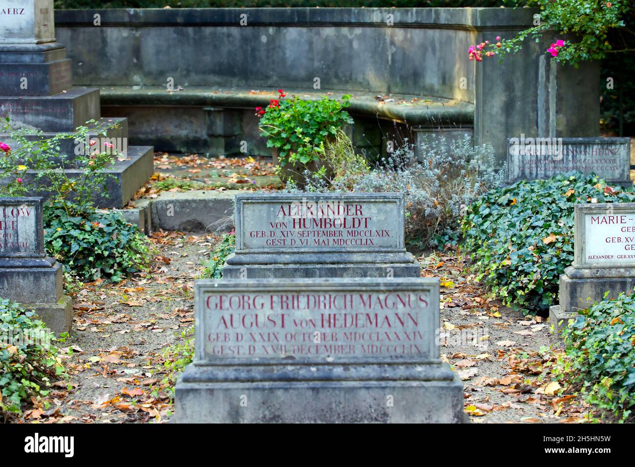 Grabstein für Alexander von Humboldt, Familiengrab, Tegel, Berlin, Deutschland Stockfoto