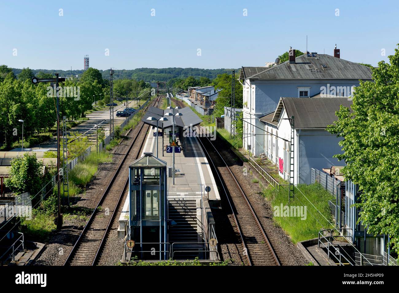 Ostbahnhof oder S-Bahnhof Ratingen-Ost, Ratingen, Rheinland, Nordrhein-Westfalen, Deutschland Stockfoto
