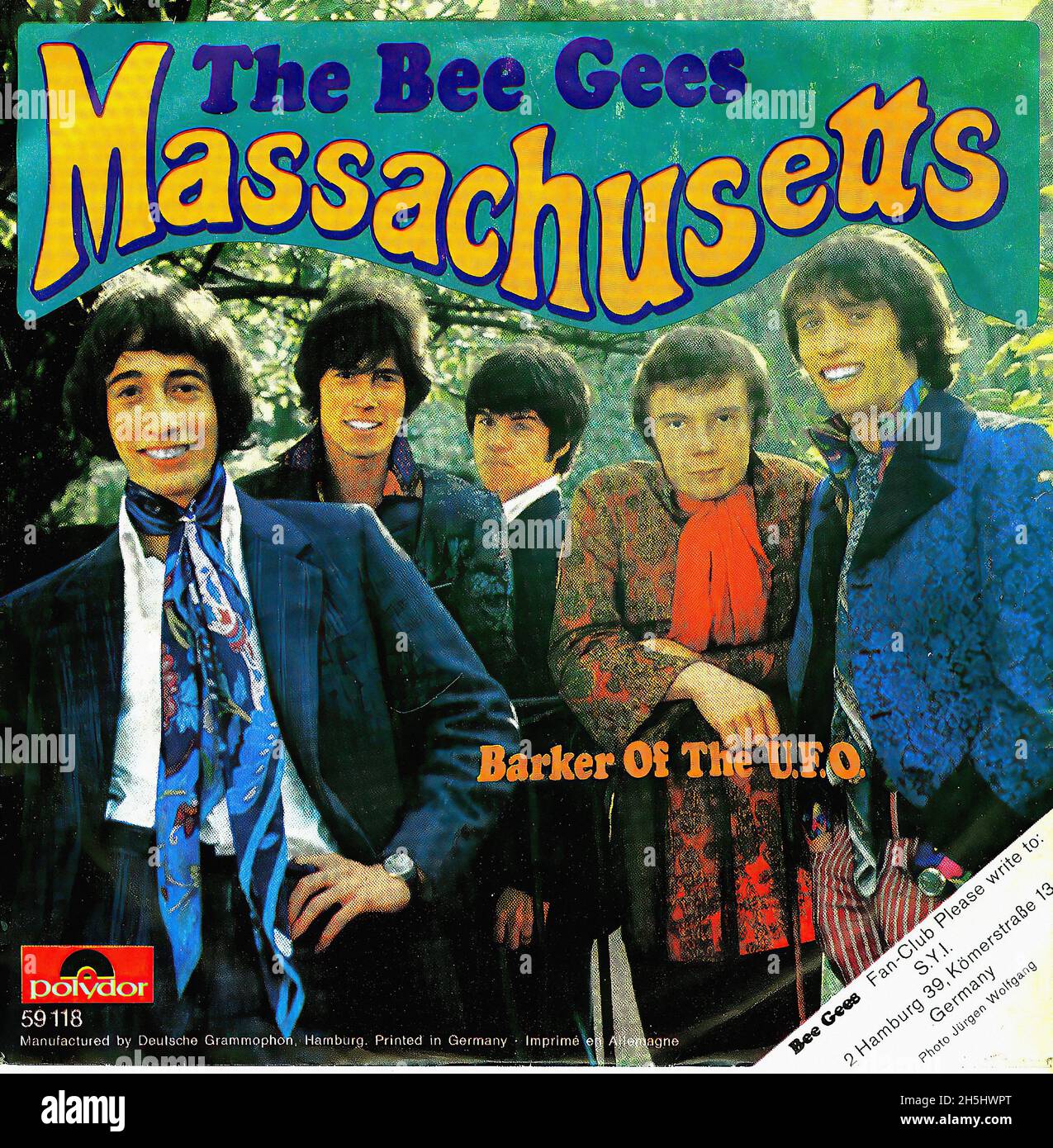 Vintage Single Record Cover - Bee Gees, The - Massachusetts - D - 1967 02  Stockfotografie - Alamy