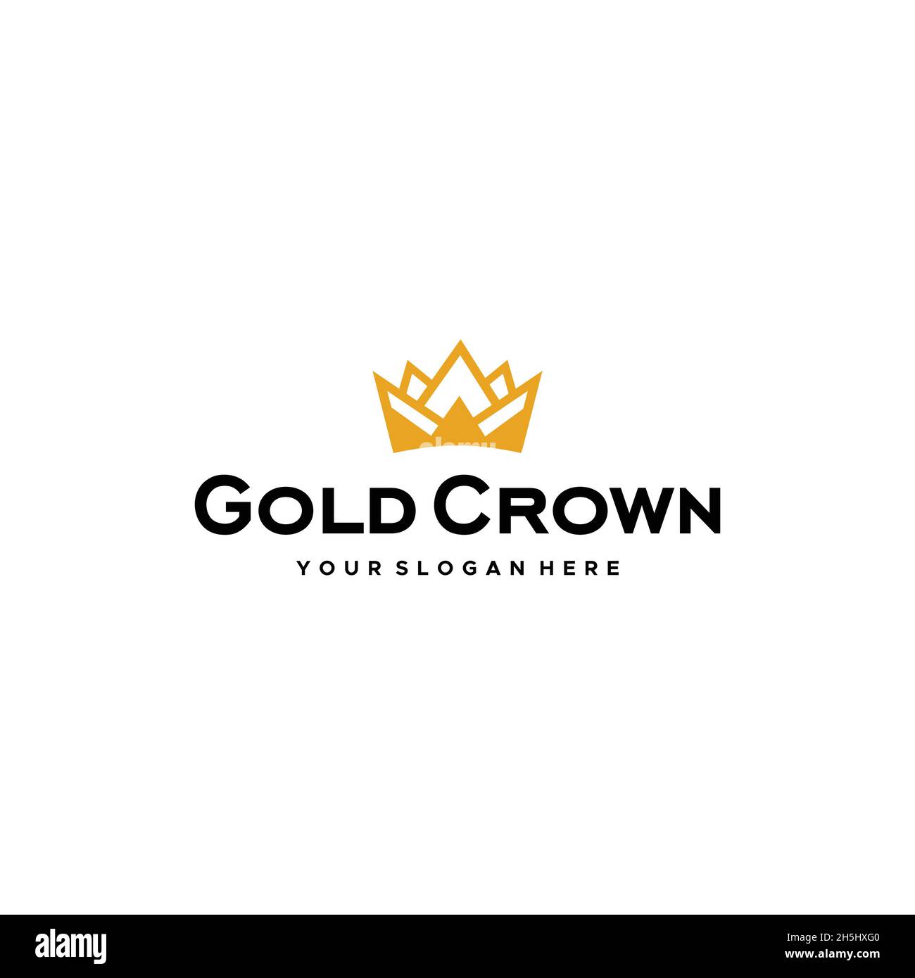 Minimalistisches GOLD KRONE König Luxus-Logo-Design Stock Vektor
