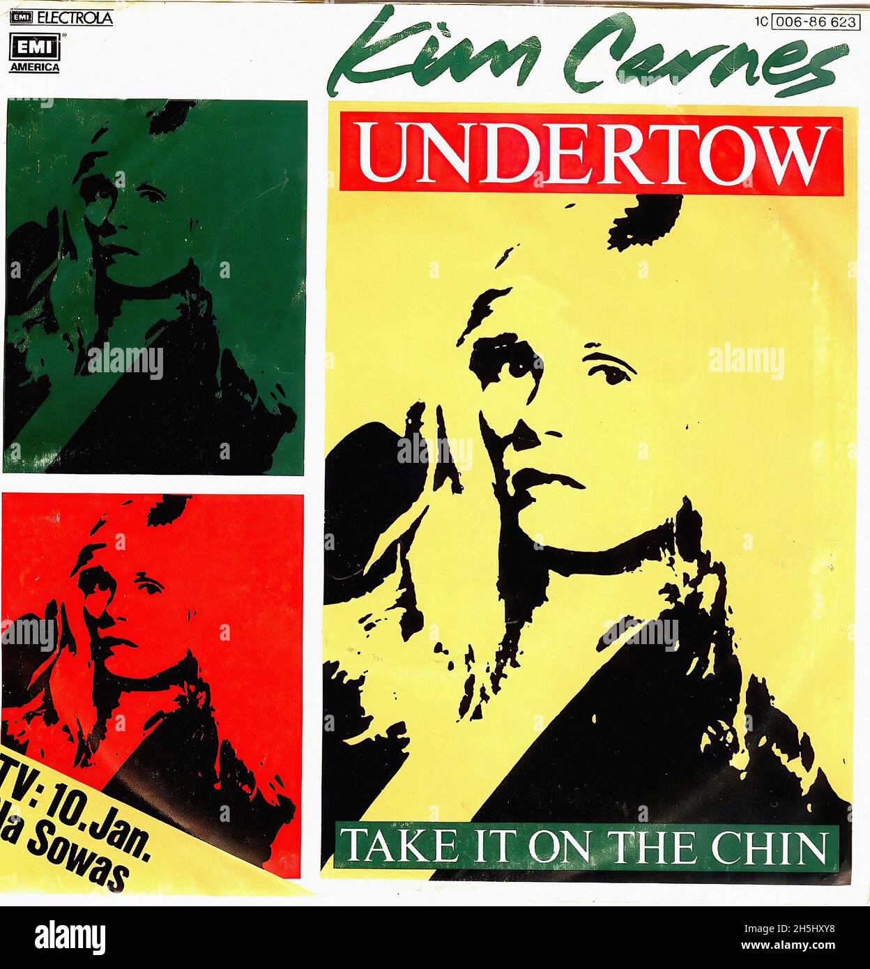 Vintage Single Record Cover - Carnes, Kim - Undertow - D - 1982 Stockfoto