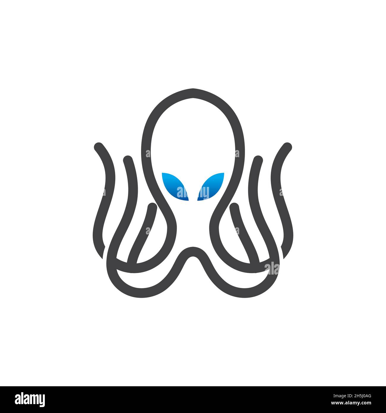 vektor-Design. Logo von coolen Octopus mit Alien-Stil erstellt. Stock Vektor